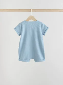Sets En Combisets|Babypakjes En Babypyjama's*Next - Grootvader Knopen bij de hals 4 set Baby Rompertjes Blauw