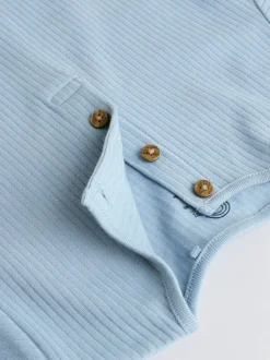 Sets En Combisets|Babypakjes En Babypyjama's*Next - Grootvader Knopen bij de hals 4 set Baby Rompertjes Blauw