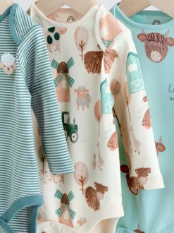 Rompertjes En Hemdjes|Next Blauw - Hamish-rompertjes met lange mouwen, 3 stuks