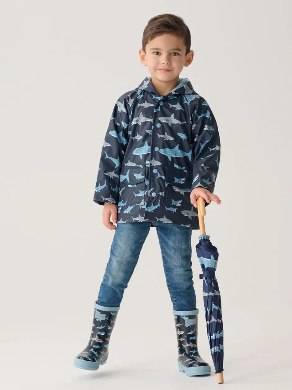 Laarzen*Hatley - Pink Shark Frenzy Rain Wellies Blauw