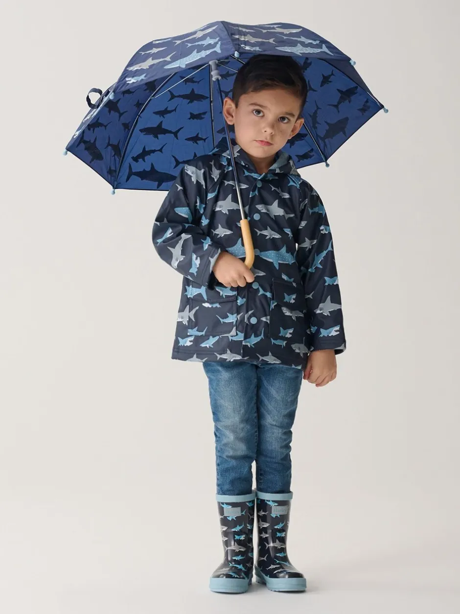 Laarzen*Hatley - Pink Shark Frenzy Rain Wellies Blauw
