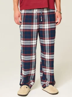 Pyjama's|Hollister - Flannel Check Pyjama Bottoms Blauw