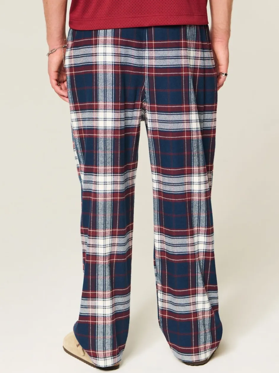 Pyjama's|Hollister - Flannel Check Pyjama Bottoms Blauw