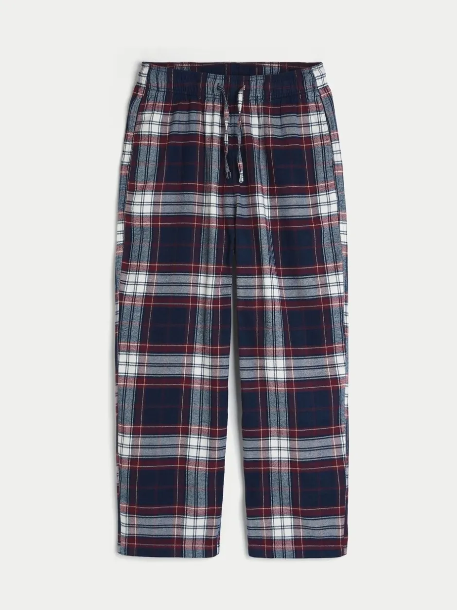Pyjama's|Hollister - Flannel Check Pyjama Bottoms Blauw