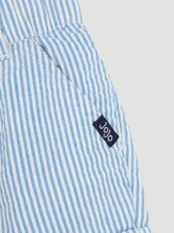 Shorts*Jojo Maman Bébé - Seersucker gestreepte short van 100% katoen Blauw
