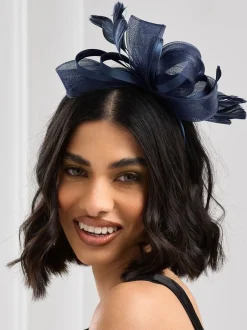 Haaraccessoires|Jon Richard - medium Fascinator hoofdband Blauw