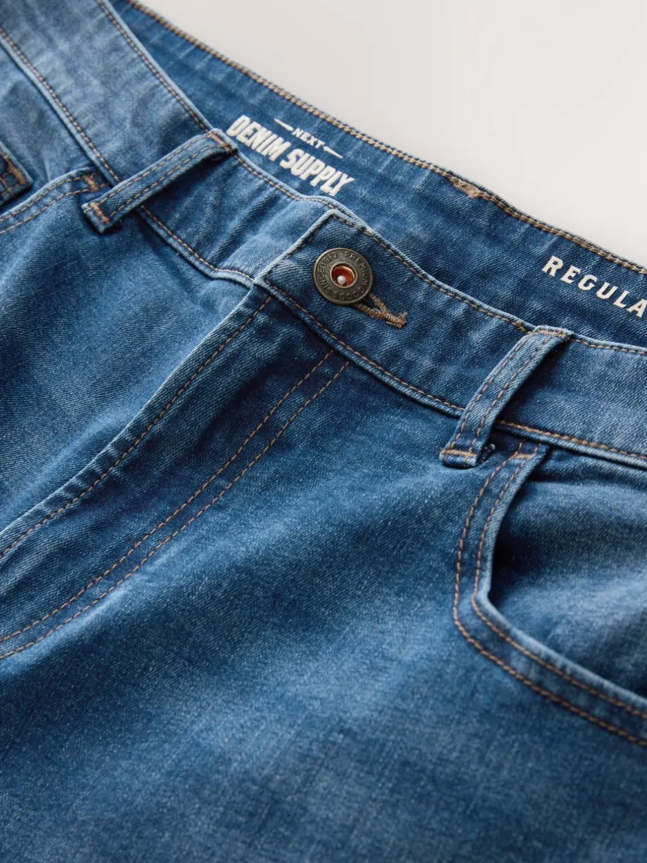 Jeans*Next Blauw - Klassieke stretchjeans met standaard taps toelopende pasvorm
