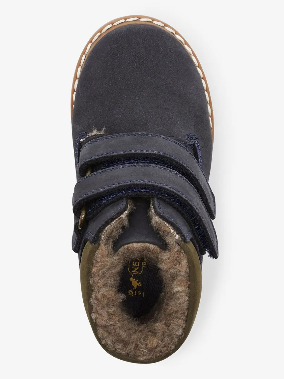 Boots*Next - Leren Thermal gevoerde Thinsulate werklaarzen met klittenbandsluiting Blauw