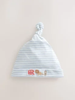 Mutsjes En Antikrabwantjes|Mutsen, Handschoenen En Sjaals|Next Blauw - London set van 3 Baby Hoeden met Stropdas bovenkant (0-18mnd)