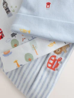 Mutsjes En Antikrabwantjes|Mutsen, Handschoenen En Sjaals|Next Blauw - London set van 3 Baby Hoeden met Stropdas bovenkant (0-18mnd)