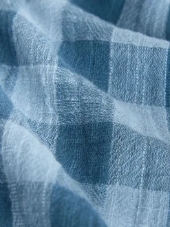 Shirts*Next Blauw - Long Sleeve Check Hooded Shirt (3mths-7yrs)