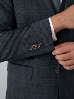 Pakken*Next Blauw - Maatgesneden kostuum met ruit: colbert