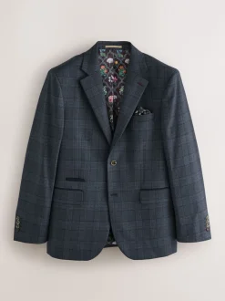 Pakken*Next Blauw - Maatgesneden kostuum met ruit: colbert
