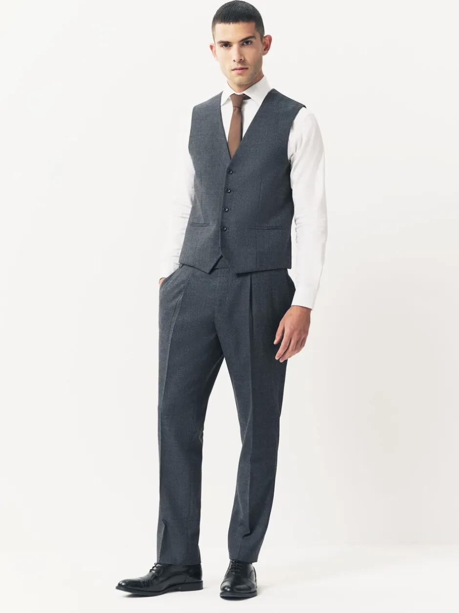 Vesten|Next - Merino Wool Blend Suit Waistcoat Blauw