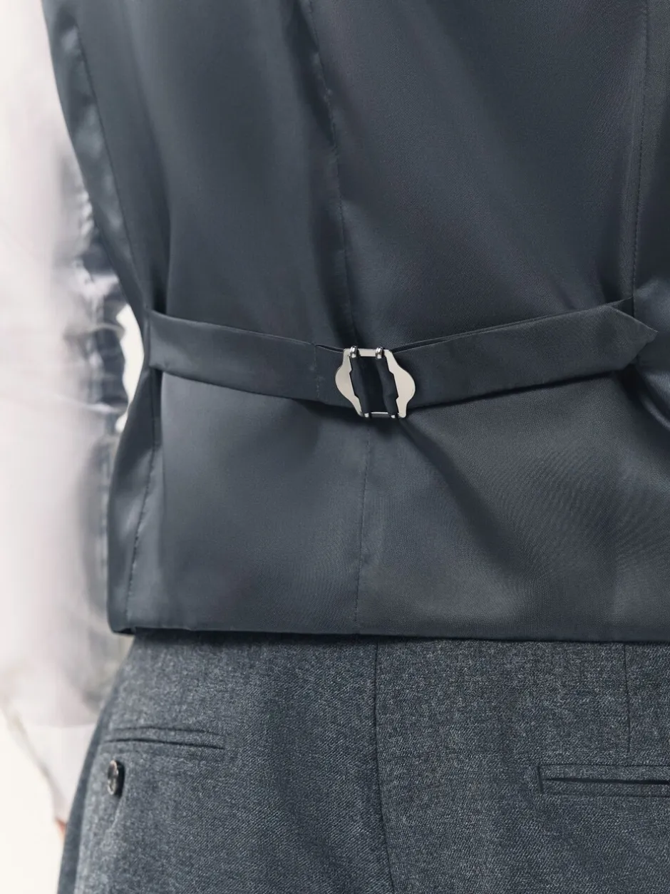 Vesten|Next - Merino Wool Blend Suit Waistcoat Blauw