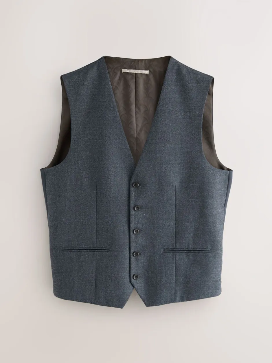 Vesten|Next - Merino Wool Blend Suit Waistcoat Blauw