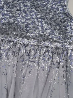 Gelegenheidskleding|Miss - Waterfall Sequin Dress and Faux Fur Bolero Set Blauw