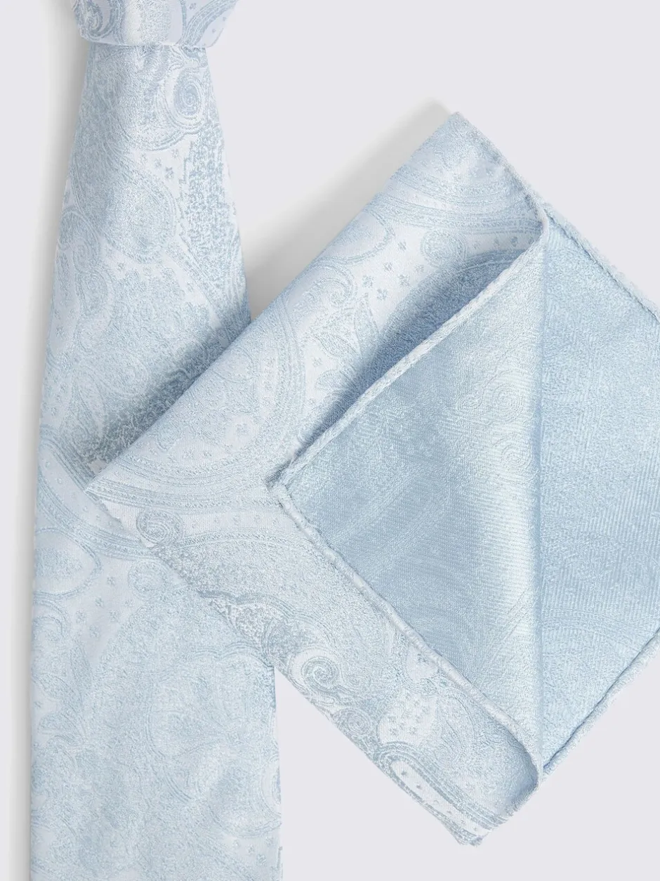 Stropdassen En Pochets*MOSS Blauw - Bruiloft Paisley Stropdas