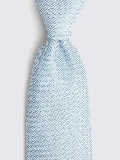 Stropdassen En Pochets*MOSS Blauw - Grenadine stropdas