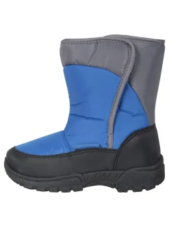 Boots*Mountain Warehouse - Caribou kindersneeuwlaarzen met enkele streep, sherpa voering en aangepaste pasvorm Blauw