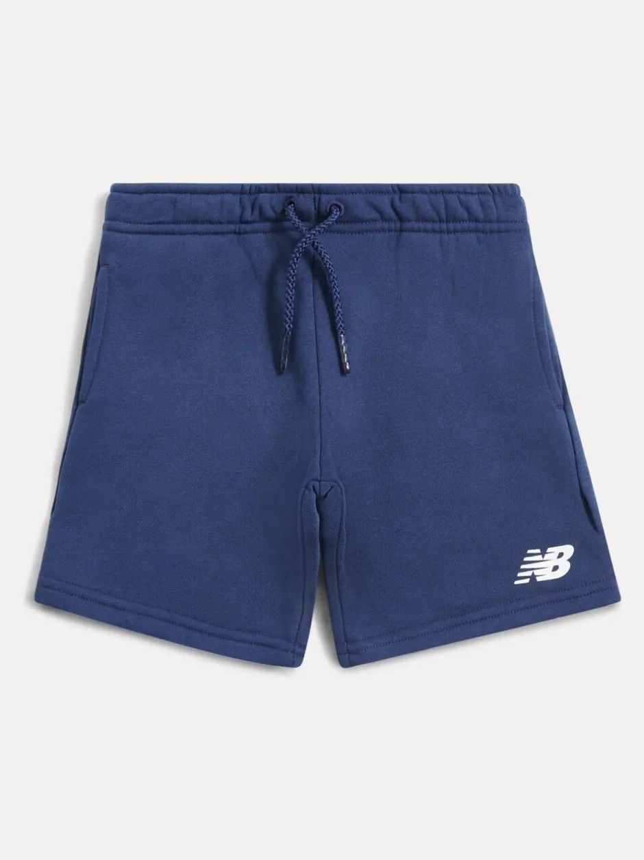 Shorts|New Balance - Kids Brush Back Stacked Logo Shorts Blauw