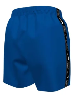 Badkleding*Nike - Swim Logo Tape 4 Inch Volley Shorts Blauw