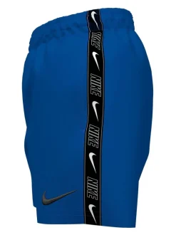 Badkleding*Nike - Swim Logo Tape 4 Inch Volley Shorts Blauw