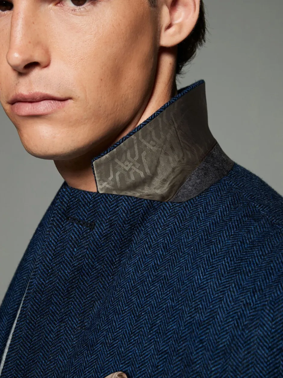 Blazers En Business-Jasjes|Next - Normale Pasvorm - Blazer met visgraatmotief en hoog wolgehalte Blauw