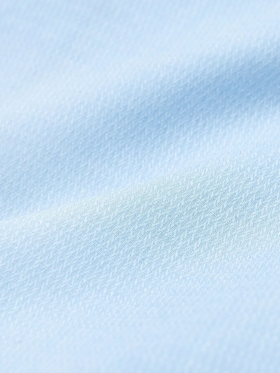 Shirts|Next - Normale Pasvorm - Eenvoudig te strijken slim fit overhemd met textuur en dubbele manchetten Blauw