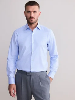 Formele Overhemden|Shirts|Next - Normale Pasvorm - Signature 100% katoenen overhemd met textuur Blauw
