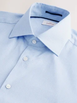 Formele Overhemden|Shirts|Next - Normale Pasvorm - Signature 100% katoenen overhemd met textuur Blauw