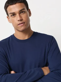 T-Shirts En Hemden|Next Blauw - Normale Pasvorm - T-shirt met lange mouwen en ronde hals