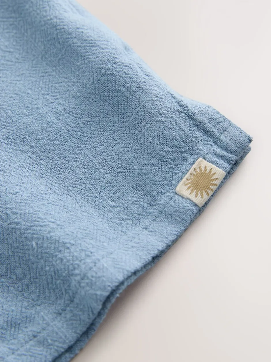 Shirts*Next - Overhemd van linnenmix met korte mouwen en reverskraag (3mnd-7jr) Blauw