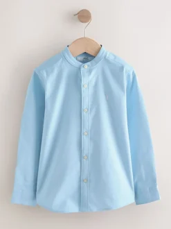 Shirts*Next - Oxford-overhemd met Lange mouwen en opa-kraag (3-16jaar) Blauw