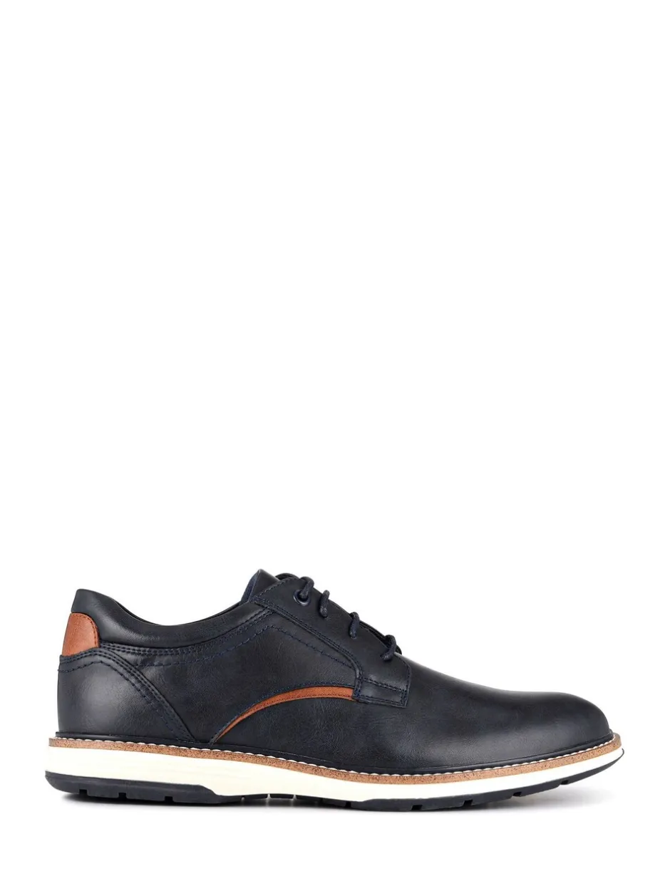 Schoenen*Pavers - Wide Fit Lace-Up Casual Shoes Blauw
