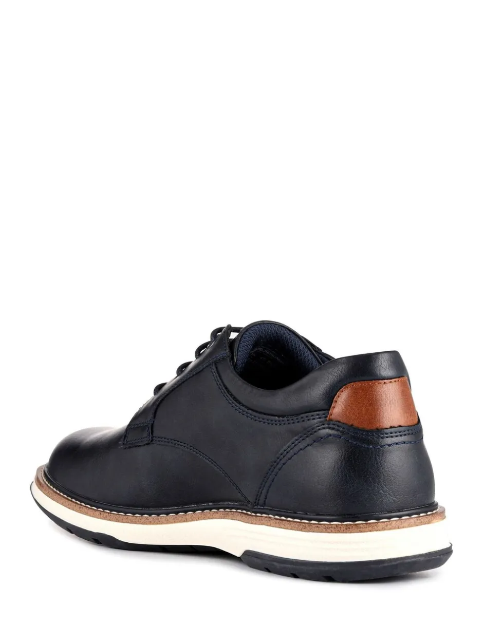 Schoenen*Pavers - Wide Fit Lace-Up Casual Shoes Blauw