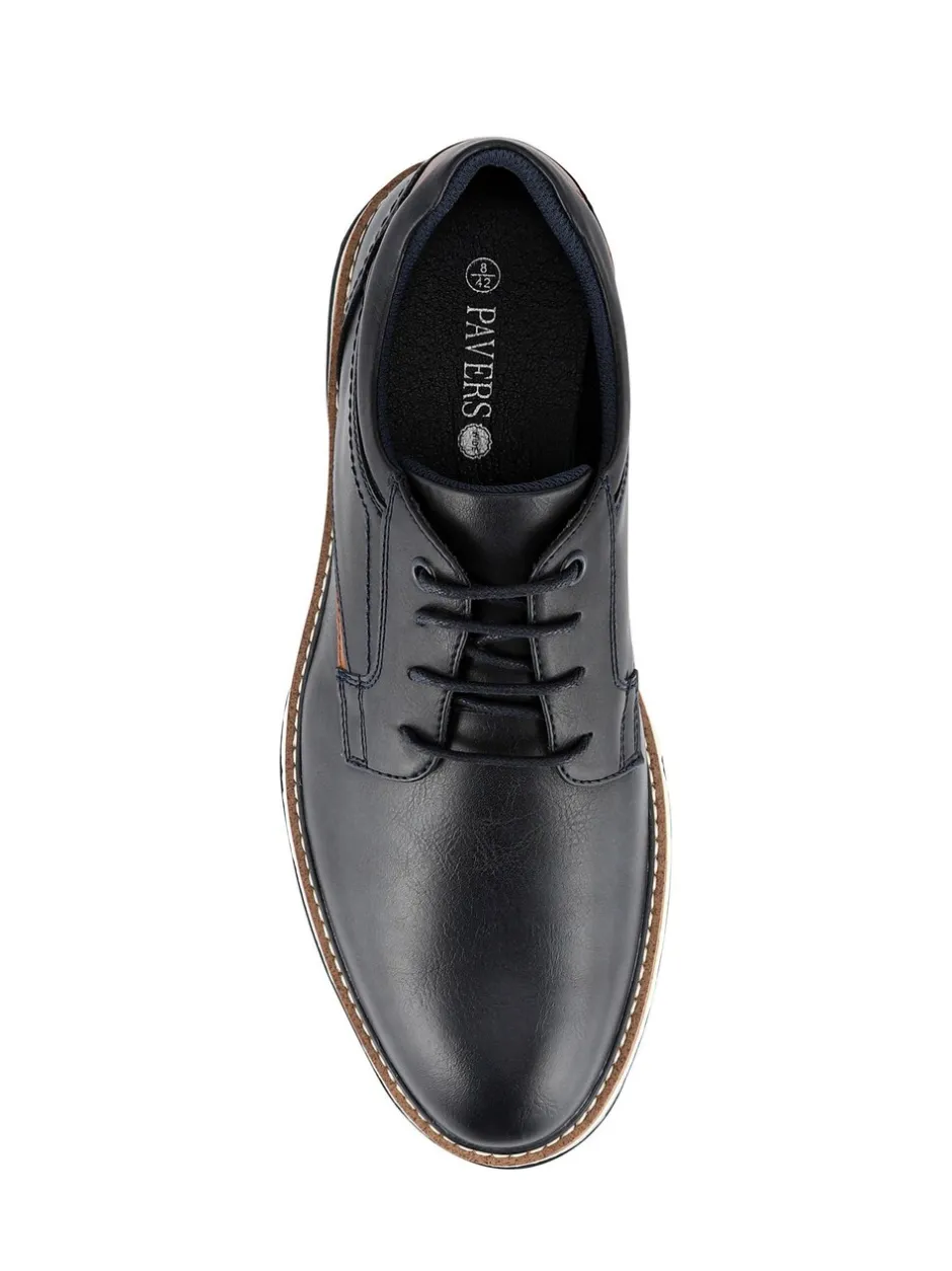 Schoenen*Pavers - Wide Fit Lace-Up Casual Shoes Blauw