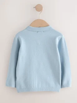 Truien En Breisels*Next - Poloshirt met kabelbreisel (3mnd -7jr) Blauw