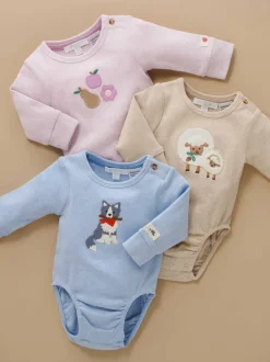 Rompertjes En Hemdjes|Rompertjes En Hemdjes|Purebaby - Appliqué Bodysuit Blauw