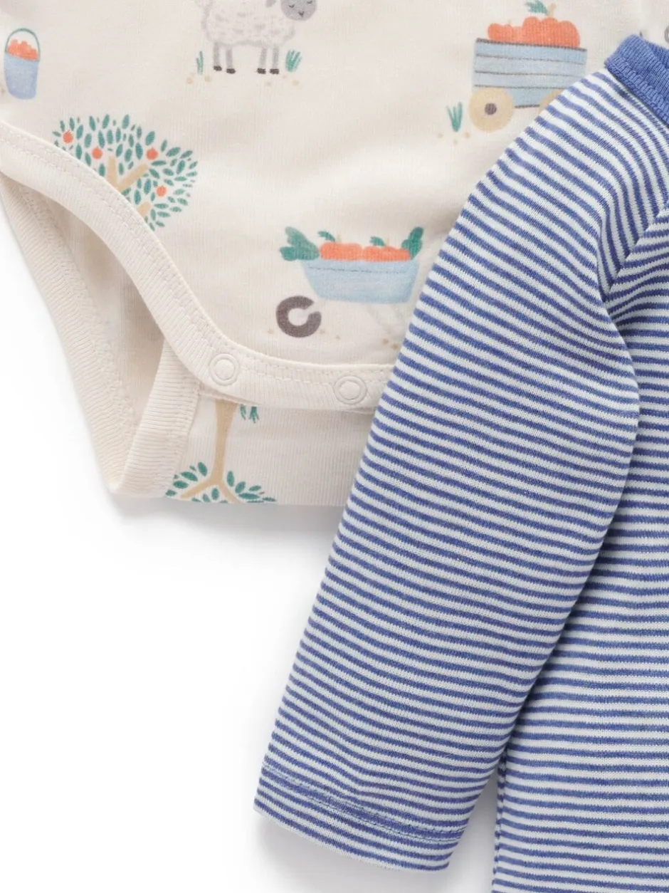 Rompertjes En Hemdjes|Purebaby - Bodysuits 2 Pack Blauw