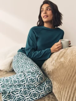 Pyjama's|Loungewear|Next - Pyjama met lange mouwen Blauw