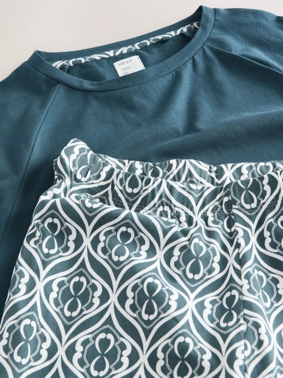 Pyjama's|Loungewear|Next - Pyjama met lange mouwen Blauw