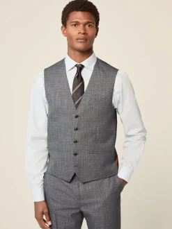 Vesten*Next Blauw - Regular Fit getrimd gestructureerd colbert