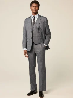 Vesten*Next Blauw - Regular Fit getrimd gestructureerd colbert
