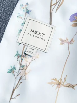 Vesten*Next Blauw - Regular Fit getrimd gestructureerd colbert