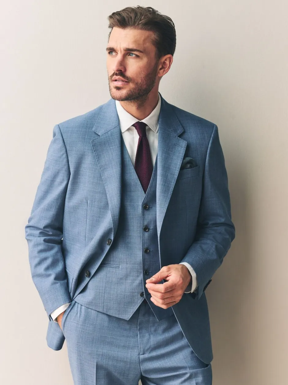 Pakken|Next - Regular Fit Signature Nova Fides 100% Italian Wool Suit Jacket Blauw