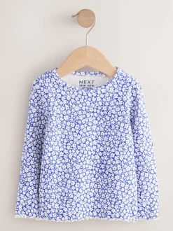 Tops|T-Shirts*Next Blauw - Rib Long Sleeve Top (3mths-7yrs)