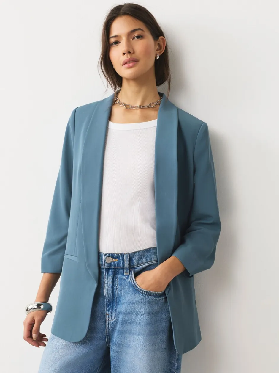 Kostuums En Werkkleding*Next Blauw - Ruimvallend blazer met gerimpelde mouwen