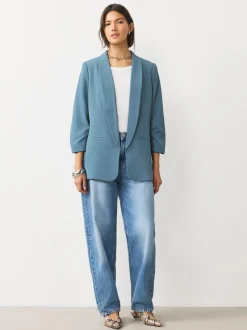 Kostuums En Werkkleding*Next Blauw - Ruimvallend blazer met gerimpelde mouwen