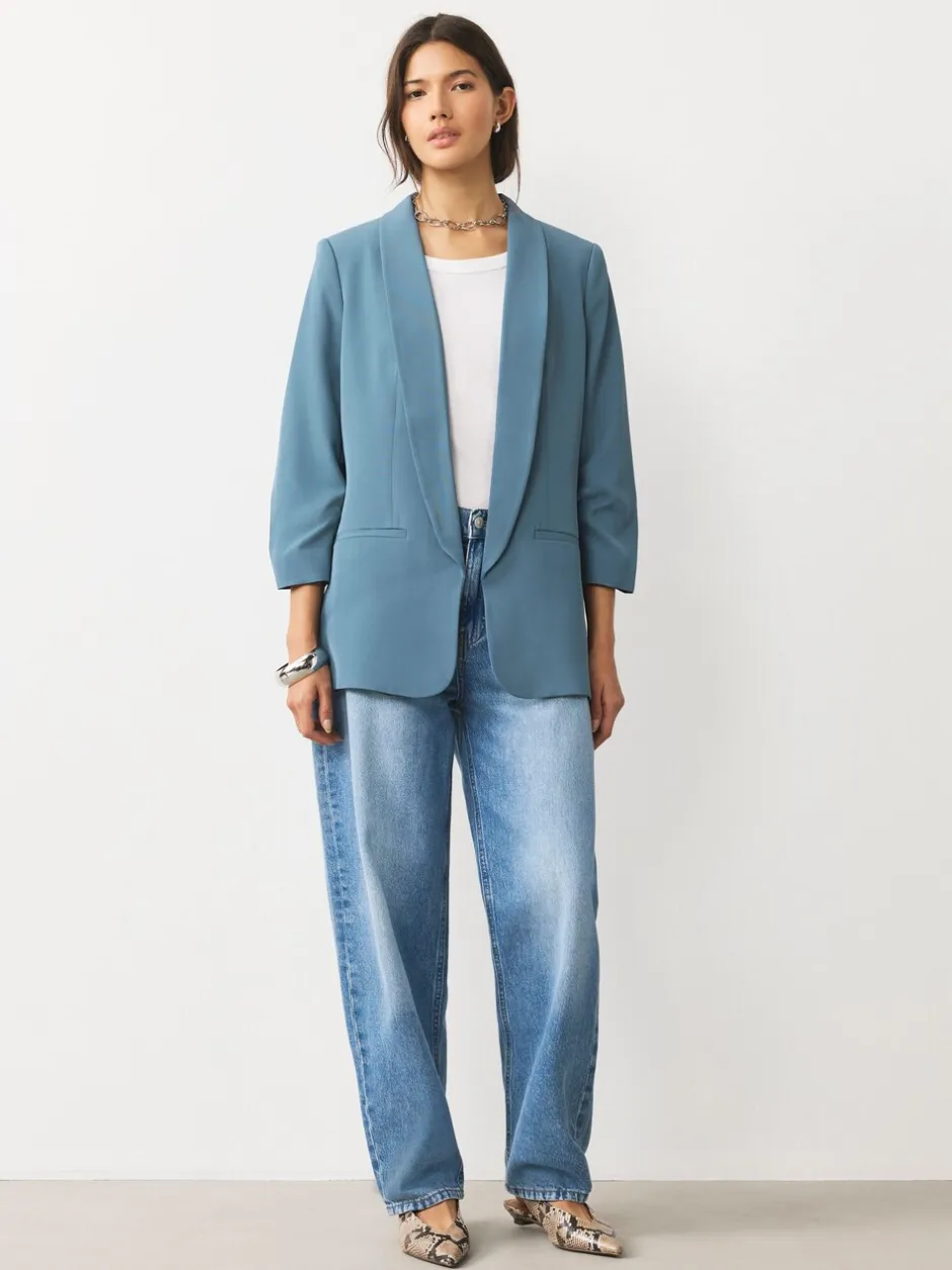 Kostuums En Werkkleding*Next Blauw - Ruimvallend blazer met gerimpelde mouwen